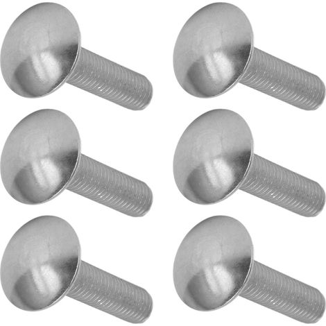 30 vis et boulons M8x1,25, boulons à tête cylindrique carrée à filetage grossier en acier inoxydable A2, DIN603 M8x35