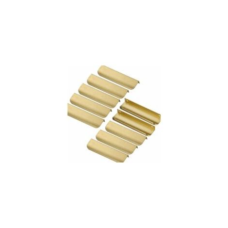 10 pezzi Maniglia invisibile per mobili Maniglia per armadio Maniglia invisibile - Maniglia per mobili dorata Maniglia per porta Interasse fori 128 mm - Crezuo