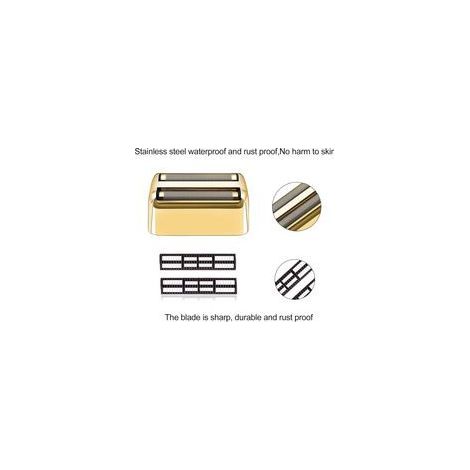 Grille et têtes de coupe de rechange professionnelles pour rasoir à double grille BaBylissPRO Barberology – Compatible avec le rasoir BaBylissPRO Barberology FXFS2 (2 pièces, couleur Or) (1/4)