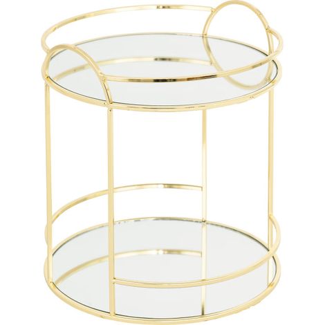 Plateau Déco Miroir 2 Étages "Feel" 24cm Or (1/2)
