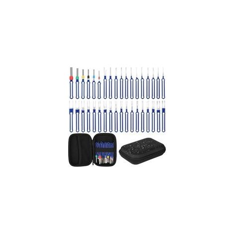 Lot de 36 outils de démontage pour terminal de voiture, goupille de démontage pour contacts ronds plats, kit d'outils de retrait de terminal pour la plupart des connecteurs (avec boîte) (1/5)