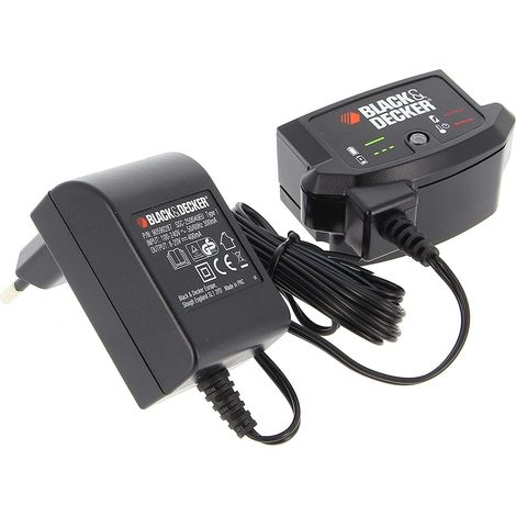 Black & Decker – Ladegerät SSC-250040EU für Elektrowerkzeuge – 18V – mit 2 Akkus 2.0Ah – für Sander, Kettensäge, Heckenschneider