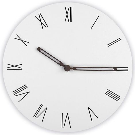 Pendule Murale en Bois, Horloge Ronde Silencieuse, Horloge Murale Mince Moderne, Basics Horloge Murale Traditionnelle, Décoration pour Chambre, Salon, Bureau (30cm, Épaisseur 5mm-Blanc) (1/5)