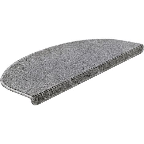 Juego de 15 peldaños semicirculares antideslizantes de 65 x 24 cm con borde gris claro 030007612 (1/5)