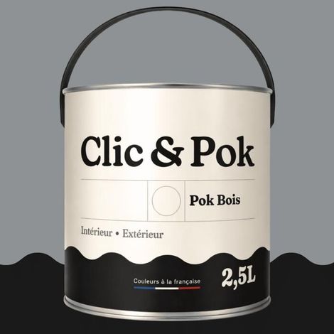 Peinture Bois Extérieur – POK BOIS - 2,5L - RAL 7045 - Telegris 1- Résistante aux intempéries - Ne s'écaille pas