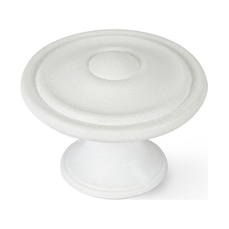 BLISTER CON 4 POMOS REDONDOS PARA MUEBLE FABRICADO EN ZAMAK ACABADO BLANCO PORO MOD.3110 Ø35mm REI (1/3)