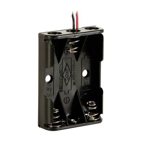 Velleman BH431A Support de pile 3x LR3 (AAA) raccordement par fils (L x l x H) 53 x 38 x 13 mm (1/3)