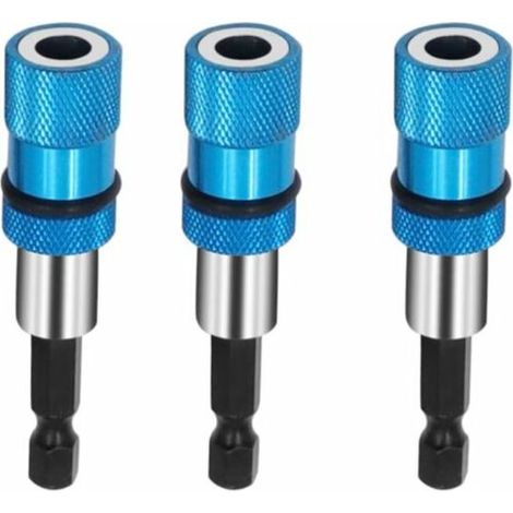 royaluxe - Lot de 3 porte-embouts pour cloison sèche 1/4" - Tige hexagonale à changement rapide - Support de tournevis - Réglage de la profondeur de vis - Kit de montage à sec (1/5)