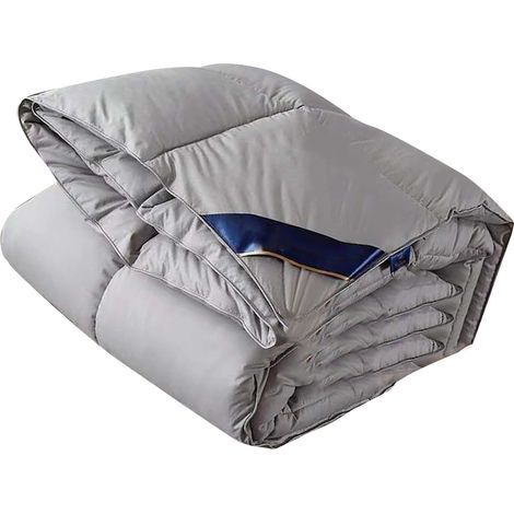 Couette en fibres synthétiques confortables et douces pour la peau, idéale pour les hôtels, les complexes hôteliers et la maison. Grise, 200 x 230 cm / 2,19 x 2,52 yd, 2,5 kg. (1/5)