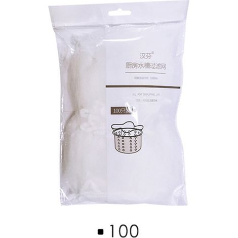 Sink Strainer Filter Bag - Mesh Trash Bag For Kitchen Sink - Disposable Elastic Drain Cover - 100 Pcs (1/5)