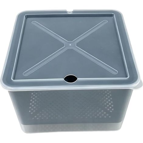 Boîte d'isolement pour tortue 24cm avec couvercle sécurisé(Black)  Couvercle ajusté, empêche les évasions, sécurité maximale, pour idéal nurserie, plastique durable
