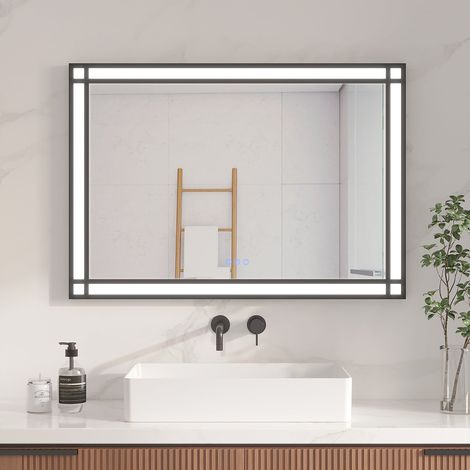 Led Badspiegel mit Beleuchtung Kosmetikspiegel Wandspiegel Touch Beleuchtet Badezimmerspiegel