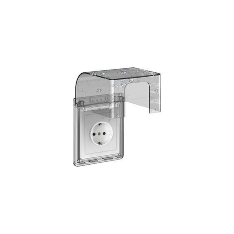 A Cache Prise Etanche Electrique Murale, Prise Electrique de Courant Etanche, Autocollant Prise Couvercle Interrupteur, 10.5x11.8x7cm, pour Salle de Bain et Cuisine Prise