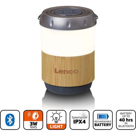 Lenco BTL-030 Tragbare Bambuslampe Bluetooth 3W (1/5)