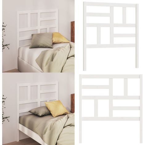 Tête de lit Blanc 106x4x104 cm Bois massif de pin - Tête De Lit - Lit - Meuble De Chambre - Bois Massif - Tête De Lit Blanche - Home & Living