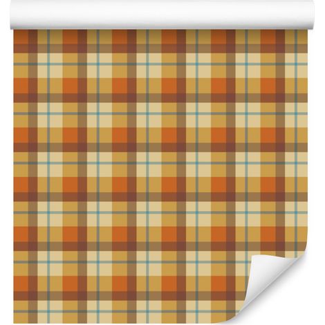 Carta da parati a quadri oro e arancione autunnale per soggiorno e camera da letto 50x1000 cm (1/5)