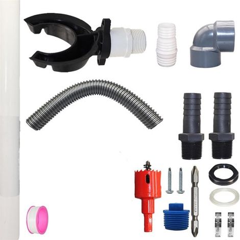 Collecteur d'eau de pluie - Pour descente de gouttière Ø70-110 mm - Système de récupération d'eau - Pour arrosage et stockage du jardin - Tuyau en PVC et caoutchouc - Usage domestique - Gris - Tuyau d (1/5)