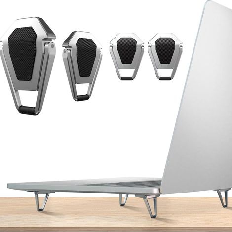 Support pour ordinateur portable portable (4 pièces) en alliage de zinc, ergonomique, adapté aux ordinateurs portables de 12 à 20 pouces. (1/5)