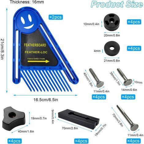 Kit de double guide de coupe, pour scie circulaire 21 × 16,5 cm, outil multifonctionnel pour le travail du bois, compatible avec scie circulaire de table, défonceuse, table et guide.