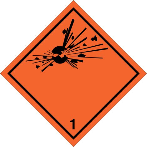 Étiquette ADR matières explosives - Taille: 300x300 mm - Materiel: Aluminum