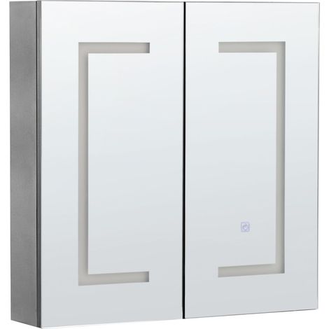 Bad-Spiegelschrank LED MAZARREDO 60 cm 60 cm Schwarz