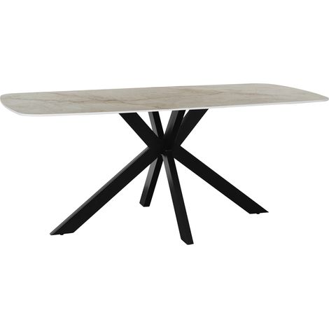 APOLLO XL - Table à manger en pierre frittée beige 180 cm