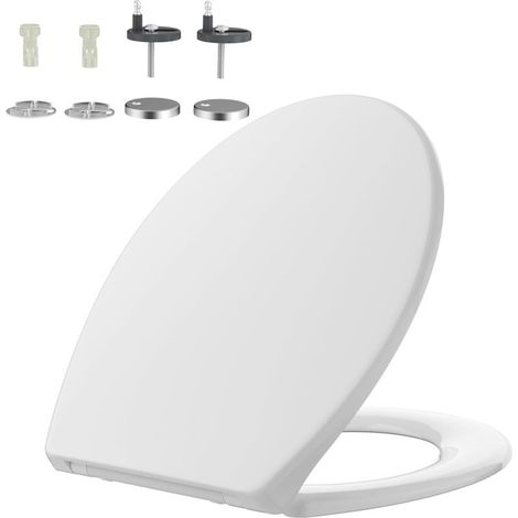 Nano Glaze Toilet Seat with O-Shape Fall Brake, Urea Formaldehyde Toilet Bowl, Ergonomically Designed Antibacterial Toilet Seat Cover, Universal White Toilet Seats (1/4)