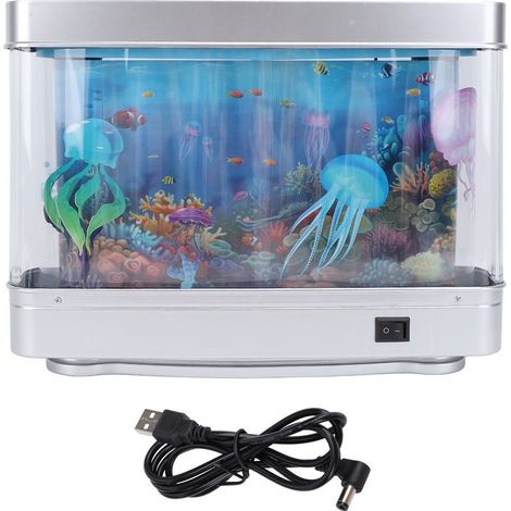Lampe aquarium artificielle avec LED orientable, lumière blanche, prise USB 5V, aquarium artificiel pour bureau et chambre. (1/5)