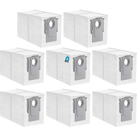 Lot de 8 sacs à Poussière pour Roborock S8 Max Ultra/Qrevo Master/Qrevo S/Q Revo/Qrevo Pro/Qrevo MaxV, Ensemble d'Accessoires sacs d'Aspirateur à Haute Capacité(3.1L) (1/4)