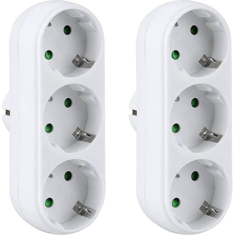 Adaptateur secteur - 2 pièces blanches (1/5)