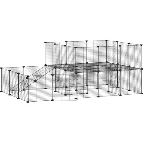 Gabbia per animali con 44 pannelli e porta 35 x 35 cm nera 020041587