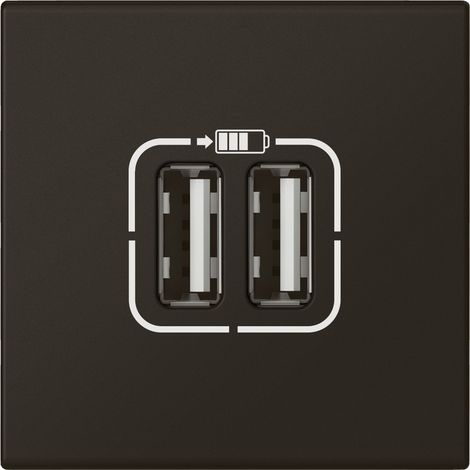 Legrand - Prise double USB Type-A Mosaic 3A 2 modules - Noir mat (1/5)