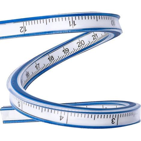 rgle Flexible En Pvc + Mtal 40 Cm, Rgle Incurve Flexible, Transparente, Flexible, Deux Escalades, Portable, Bureau, Cole, Studio, Dessin Techniqu (1/5)