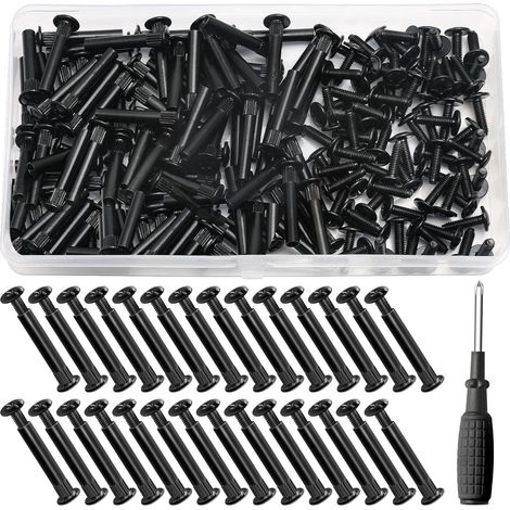152 Pièces M4 Vis de Connexion,31-40 mm visassemblage Meuble (75 x Vis de Raccordement pour Meubles, 75 x Vismanchon),pour Meubles, Armoires, Placards, Bois (1/5)
