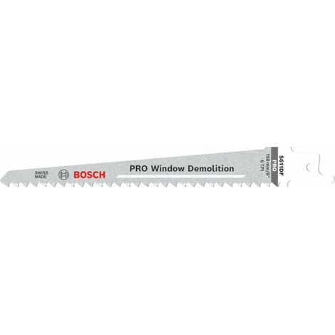 Bosch – Lame de scie sabre BiM pour bois dur – Longueur 150 mm – Coupe courbe droite – Compatible scies récipro – Pas de dents 4,3 mm