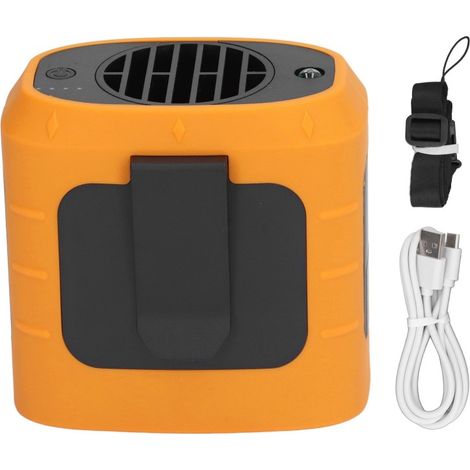 Mini Ventilateur Ceinture 8000mAh – Orange – 3 Vitesses – Chantier/Pêche – USB Rechargeable (1/5)