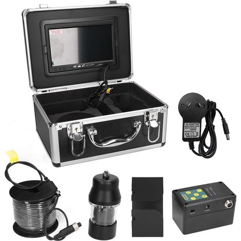 Écran LCD 7 pouces Sondeur IP68 étanche Câble 30m Détecteur visuel sous-marin pour pêche en lac bateau Prise 110-240V (1/5)