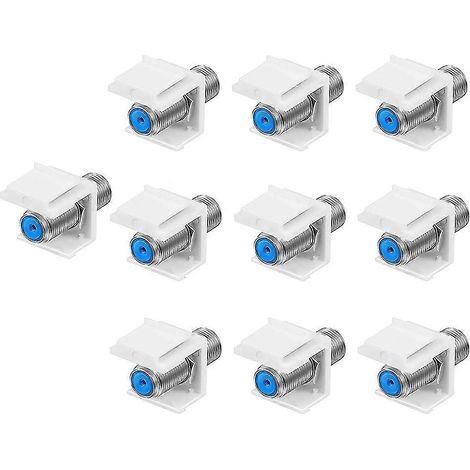 Lot de 10 rallonges de câble coaxial de type F RG6 femelle-femelle pour plaque murale et panneau de brassage - FFY (1/5)
