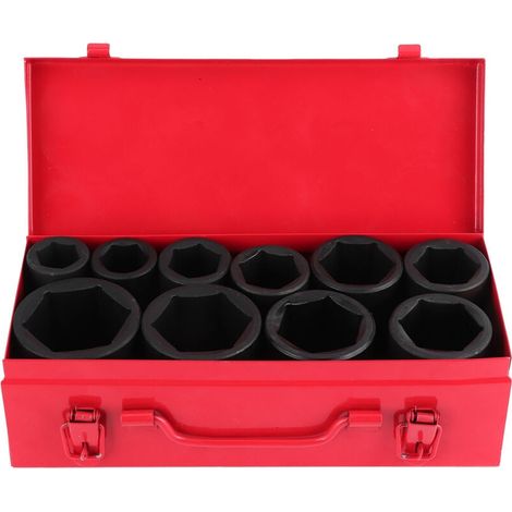 10 pièces métrique douille à Impact profond 3/4in lecteur 6 points ensemble d'outils de voiture automatique Portable 22-50mm (1/5)