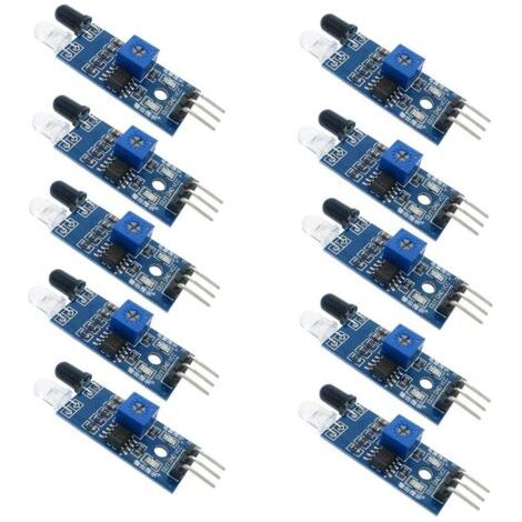 10pcs module de capteur d'évitement d'obstacle infrarouge infrarouge pour robot de voiture intelligent arduino photoélectrique réfléchissant à 3 fils pour robot de voiture intelligent arduino (1/4)