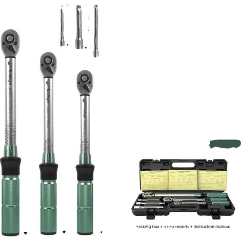 Llave dinamométrica de 72 dientes, alta precisión, juego de 6 piezas - 2-220 Nm (1/2)