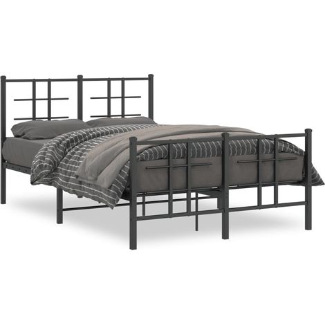 Lit double,Lit adulte,Cadre de lit métal sans matelas avec pied de lit noir 120x190cm CFW2655054 (1/5)