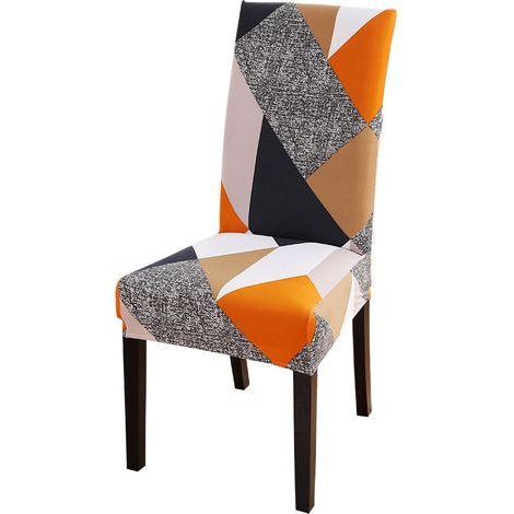 Housse de Chaise, 6 Pieces Extensible Amovible Lavable Moderne Couverture de Chaise pour Salle à Manger Slipcover-Décoration Bouquet de Mariage, Hôtel, Restaurant- (1/5)
