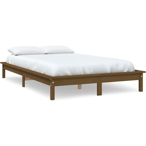 Maison Exclusive - Estructura de cama madera maciza pino marrón m (1/5)