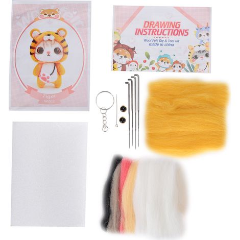 Needle Felting Wool Chemical Fiber Plush Doll Making DIY Material Needle Hand Made Craft(202 Tiger ) (1/5)