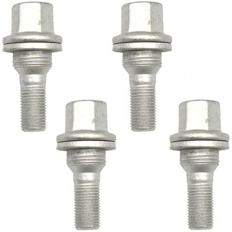 Lot de 4 boulons de roue M12 x 1,25 essieu arrière essieu avant 9817024580 argent pour Citroën C2 C3 C4 C5 C6 Peugeot 206 207 308 407 508 Citroën DS3 DS4 DS5 Berlingo SAXO XSARA Jumpy (1/5)