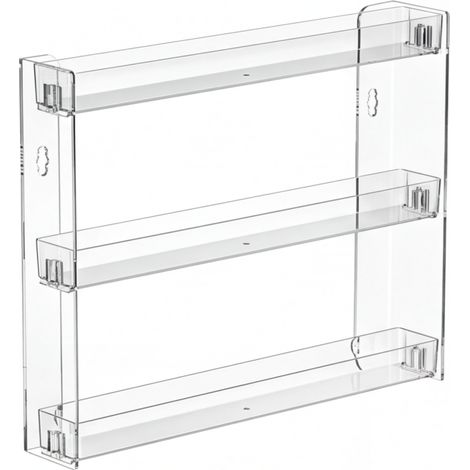 Beyamis Présentoir mural à 3 niveaux en acrylique transparent pour peinture - Rangement sans perçage pour flacons de 60 ml - Porte-vernis à ongles - Présentoir pour mini-figurines et badges (1/5)