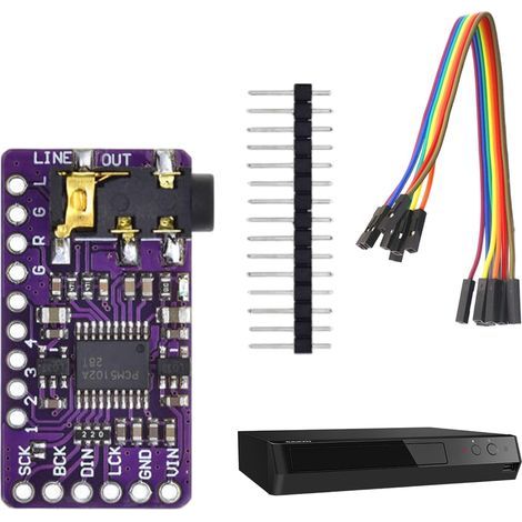 Convertitore digitale-analogico PCM5102, modulo decodificatore DAC stereo audio digitale lossless PLL, I2S IIS, formato PHAT, connettore stereo, per Raspberry Pi, Arduino (1/5)