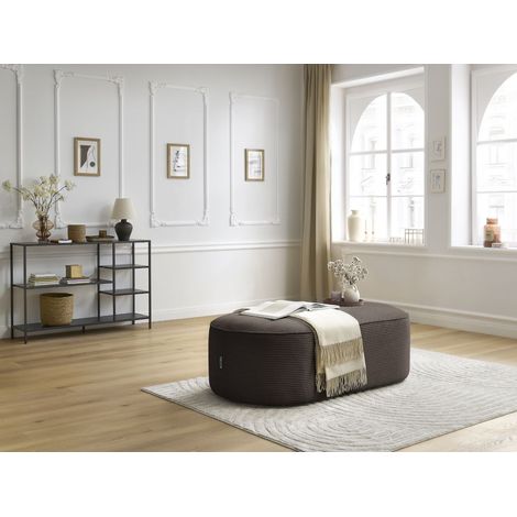 BOBOCHIC - Pouf pour canapé modulable ROUSSEAU velours côtelé Marron (1/5)
