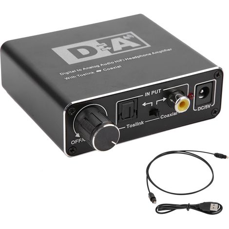 Convertisseur Audio DAC Hifi - Conversion Coaxial/ Optique vers Analogique - Sortie RCA/Jack 3.5mm avec Contrôle Volume (1/5)
